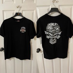 Harley Davidson Lynchburg Tennessee label T-Shirt. Size large